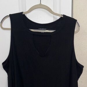 Lane Bryant Low V Cut Black Sleeveless Tank